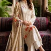 LIMELIGHT by ChicZiba Unstitched Lawn 3-Piece Suit – Vol 19, Design 01 (Ivory Floral)