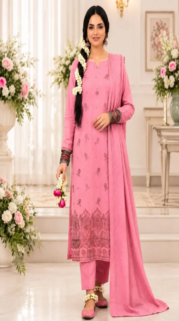 ChicZiba Bin Suhaib Maria Collection – Article 06 Embroidered Slub Lawn 3-Piece Suit