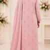 12 ChicZiba Bin Suhaib Maria Collection – Article 07 Embroidered Slub Lawn 3-Piece Suit (Dusty Mauve)