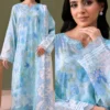 ChicZiba BLOOM Unstitched Lawn 3-Piece Suit – Vol 6625 (Ice Blue)