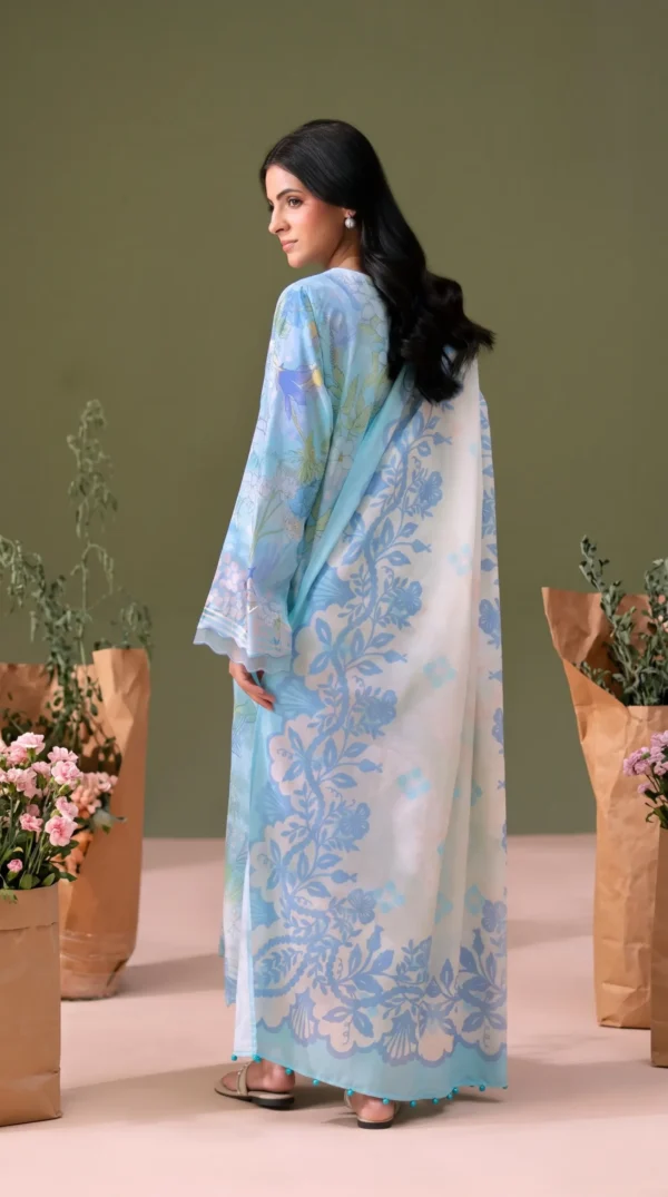 ChicZiba BLOOM Unstitched Lawn 3-Piece Suit – Vol 6625 (Ice Blue)