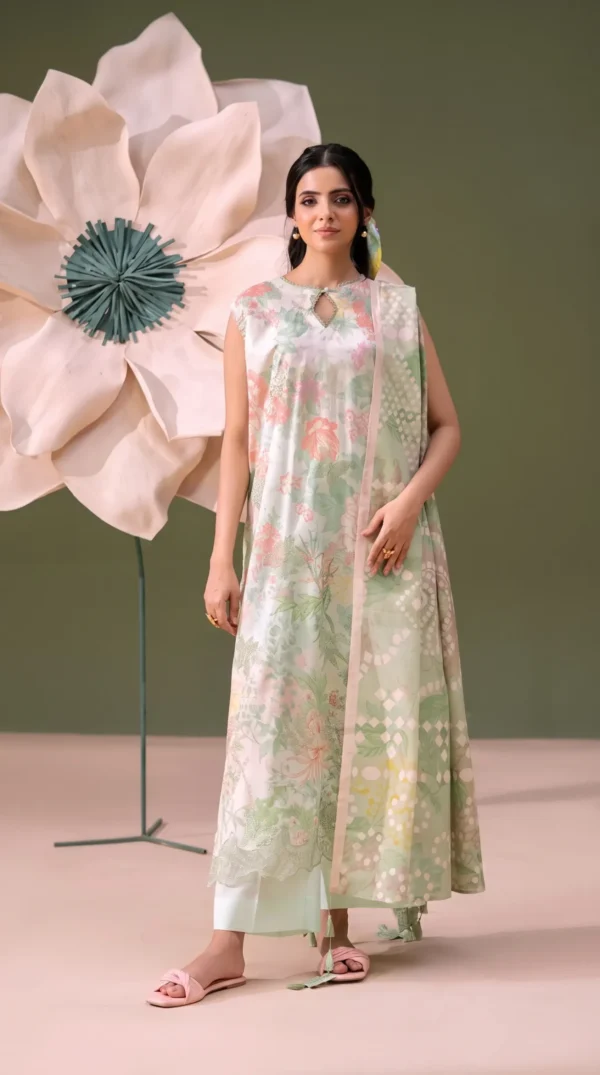 BLOOM 01-VOL-6619 CATALOGUE-13 - Copy (2) ChicZiba BLOOM Unstitched Lawn 3-Piece Suit – Vol 6626 (Mint Green / Pistachio)
