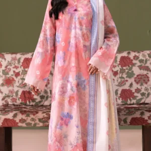 BLOOM 01-VOL-6619 CATALOGUE-18 - Copy (2) ChicZiba BLOOM Unstitched Lawn 3-Piece Suit – Vol 6630 (Coral Pink)