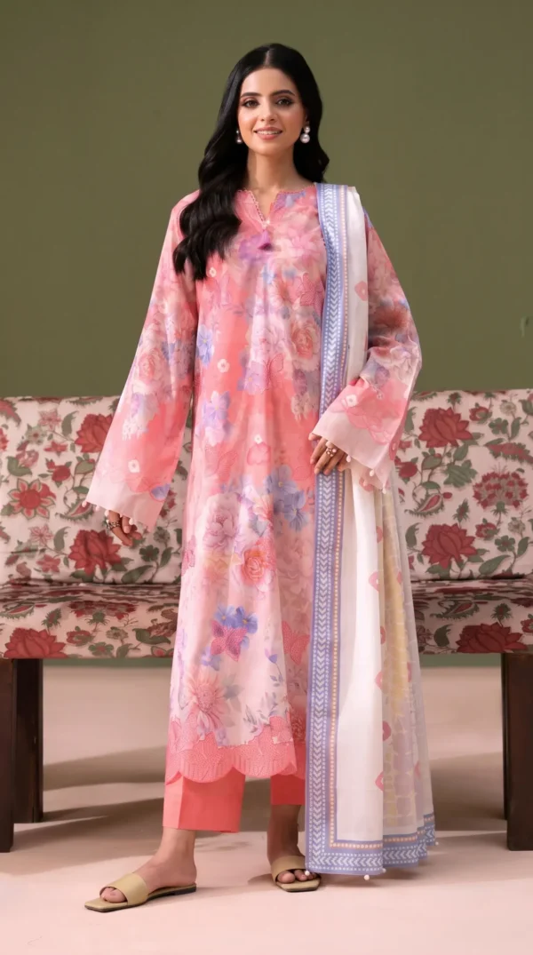 BLOOM 01-VOL-6619 CATALOGUE-18 - Copy (2) ChicZiba BLOOM Unstitched Lawn 3-Piece Suit – Vol 6630 (Coral Pink)