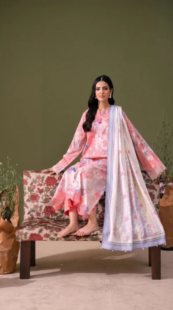 BLOOM 01-VOL-6619 CATALOGUE-18 - Copy (3) ChicZiba BLOOM Unstitched Lawn 3-Piece Suit – Vol 6630 (Coral Pink)