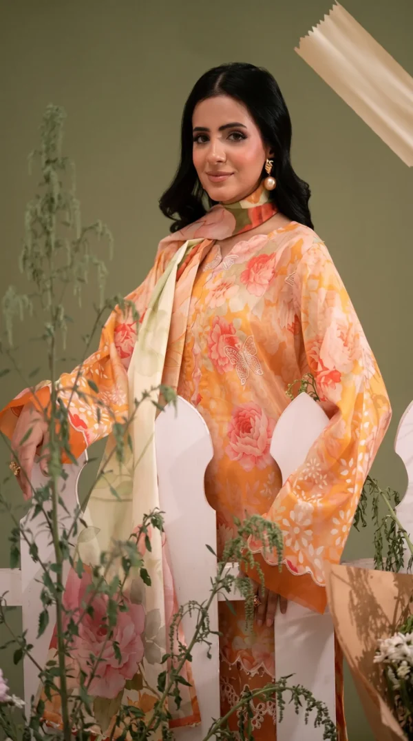 BLOOM 01-VOL-6619 CATALOGUE-4 - Copy - Copy ChicZiba BLOOM Unstitched Lawn 3-Piece Suit – Vol 6620