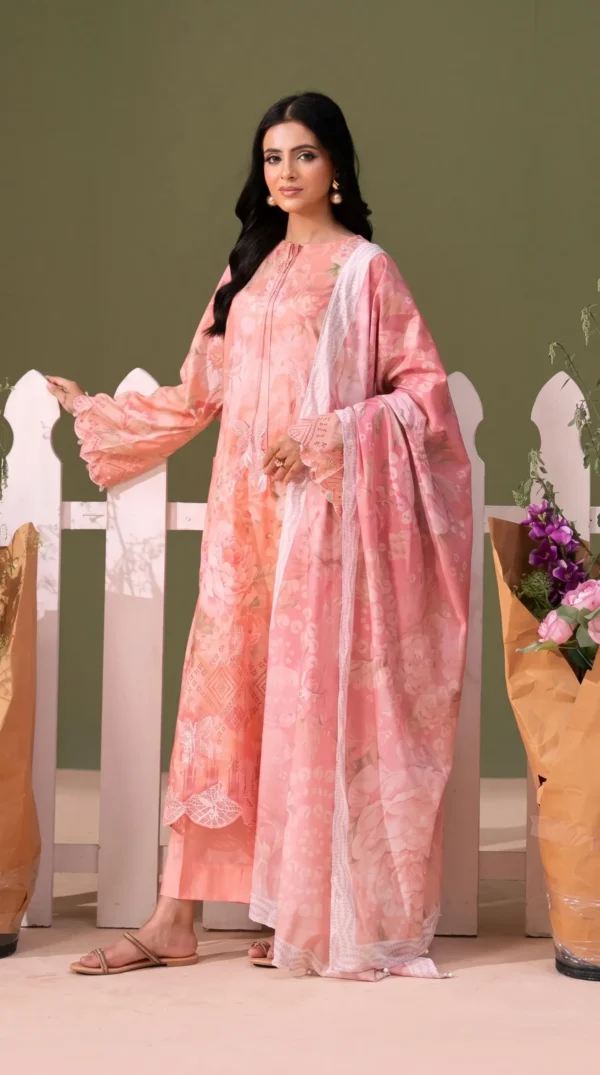 BLOOM 01-VOL-6619 CATALOGUE-4 - Copy ChicZiba BLOOM Unstitched Lawn 3-Piece Suit – Vol 6619 (Pink)