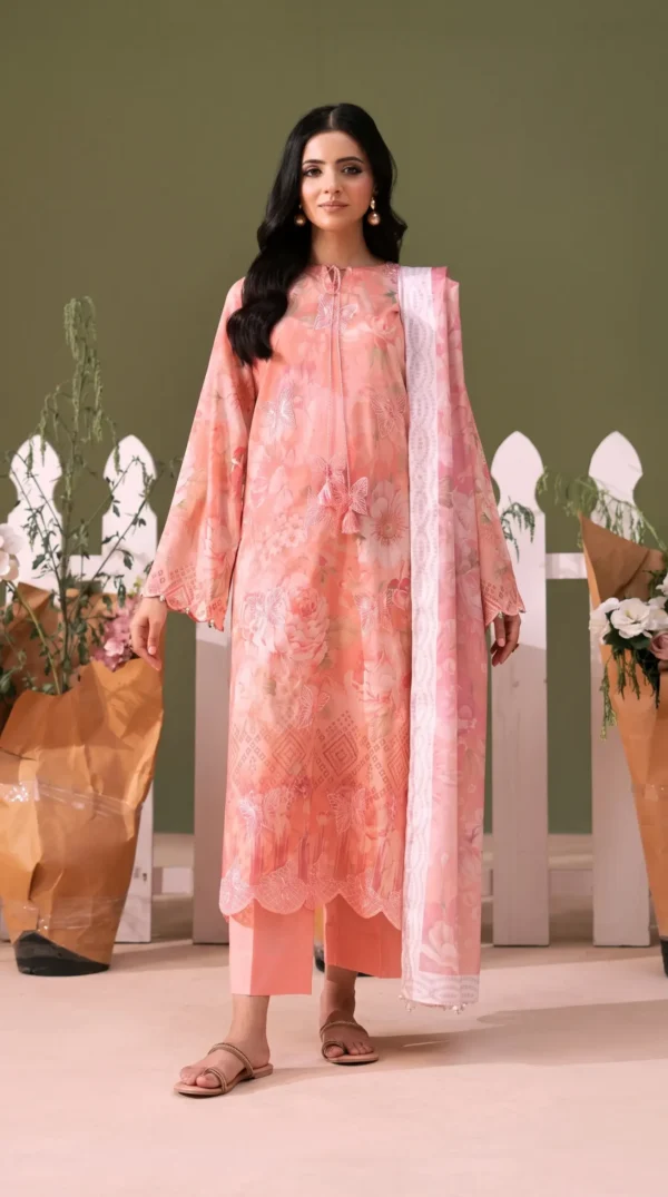 BLOOM 01-VOL-6619 CATALOGUE-5 - Copy (2) ChicZiba BLOOM Unstitched Lawn 3-Piece Suit – Vol 6619 (Pink)