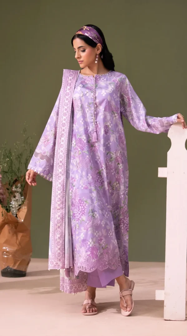 BLOOM 01-VOL-6619 CATALOGUE-6 - Copy (3) ChicZiba BLOOM Unstitched Lawn 3-Piece Suit – Vol 6621 (Lilac/Lavender)