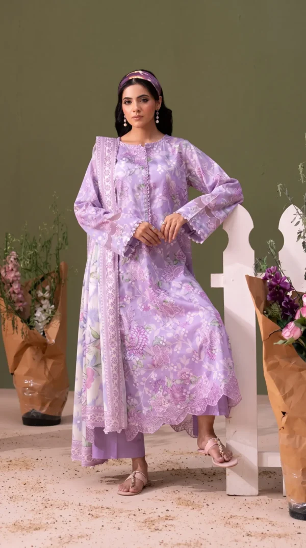 BLOOM 01-VOL-6619 CATALOGUE-6 - Copy (7) (1) ChicZiba BLOOM Unstitched Lawn 3-Piece Suit – Vol 6621 (Lilac/Lavender)