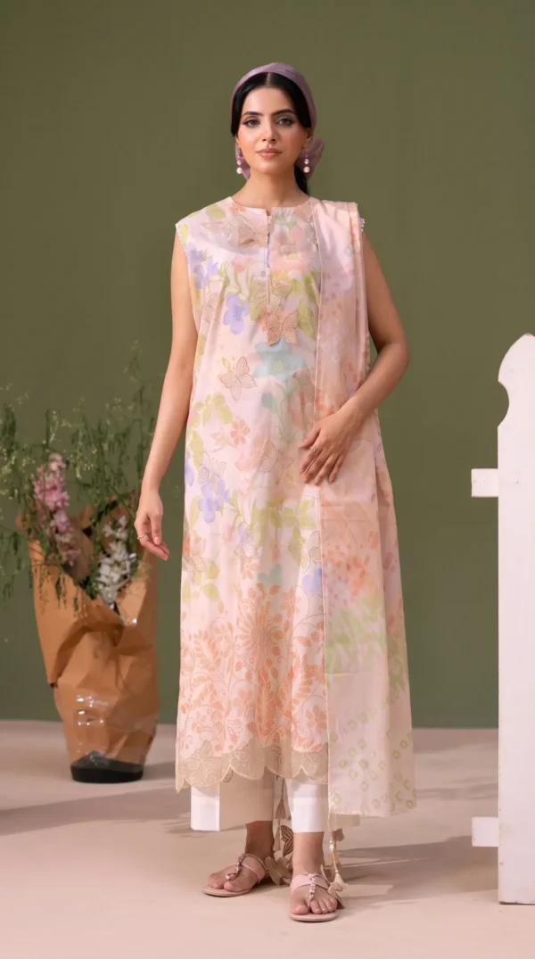 BLOOM 01-VOL-6619 CATALOGUE-7 - Copy (2) ChicZiba BLOOM Unstitched Lawn 3-Piece Suit – Vol 6622 (Peach/Off-White)