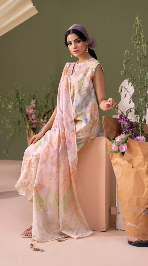 BLOOM 01-VOL-6619 CATALOGUE-8 - Copy (3) ChicZiba BLOOM Unstitched Lawn 3-Piece Suit – Vol 6622 (Peach/Off-White)