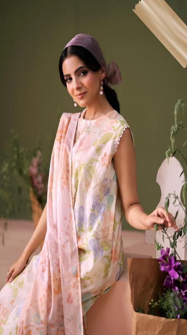 BLOOM 01-VOL-6619 CATALOGUE-8 - Copy (4) (1) ChicZiba BLOOM Unstitched Lawn 3-Piece Suit – Vol 6622 (Peach/Off-White)