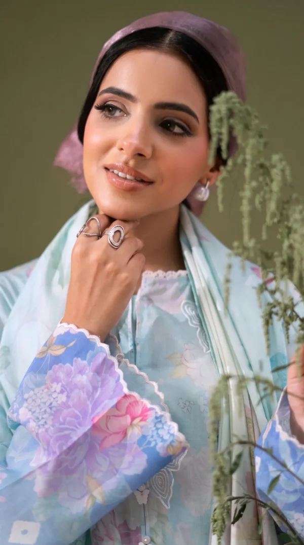 BLOOM 01-VOL-6619 CATALOGUE-8 - Copy ChicZiba BLOOM Unstitched Lawn 3-Piece Suit – Vol 6623 (Sky Blue)