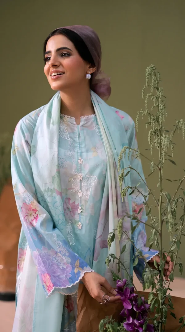 BLOOM 01-VOL-6619 CATALOGUE-9 - Copy (3) ChicZiba BLOOM Unstitched Lawn 3-Piece Suit – Vol 6623 (Sky Blue)