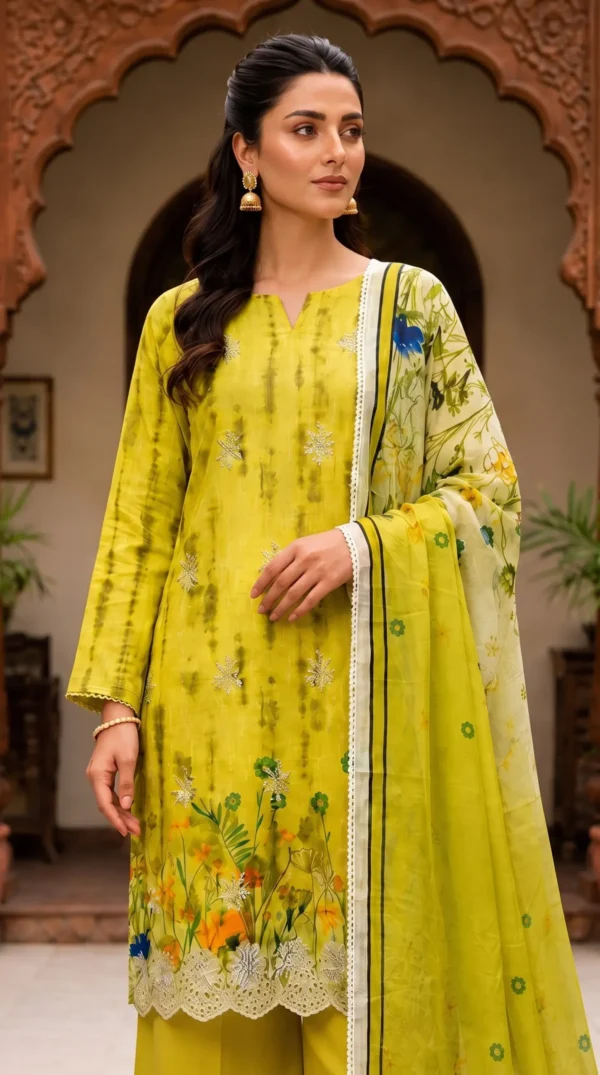LIMELIGHT by ChicZiba Unstitched Lawn 3-Piece Suit – Meadow Glow