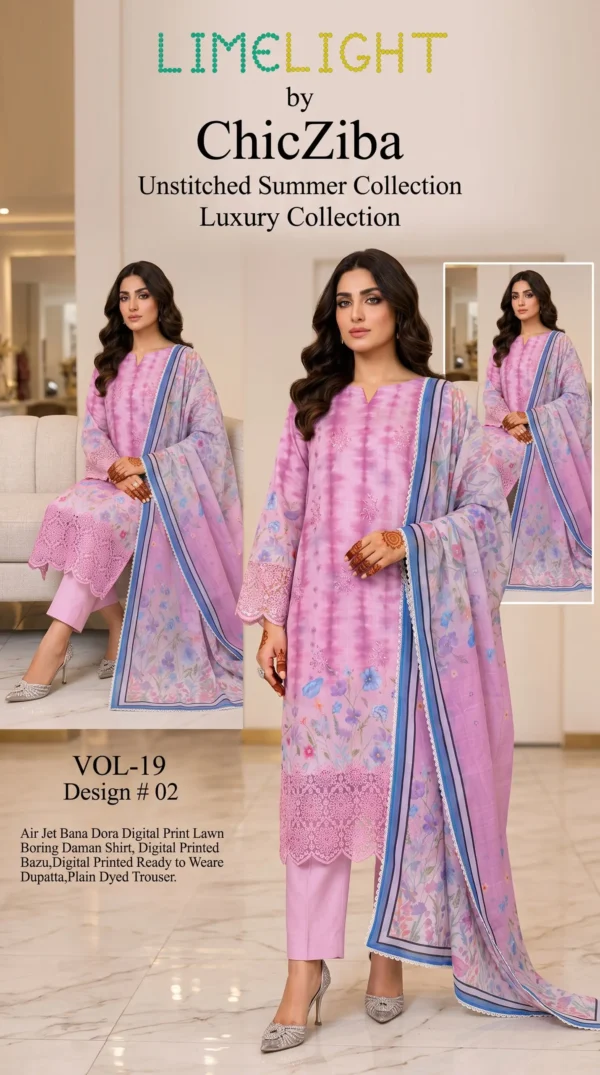 Make_new_8k_picture_2K_202608061554 LIMELIGHT by ChicZiba Roha Collection Unstitched Lawn 3-Piece Suit – Vol 19, Design 02
