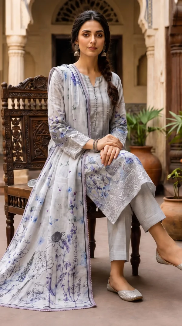 LIMELIGHT by ChicZiba Unstitched Lawn 3-Piece Suit – Vol 19, Design 06