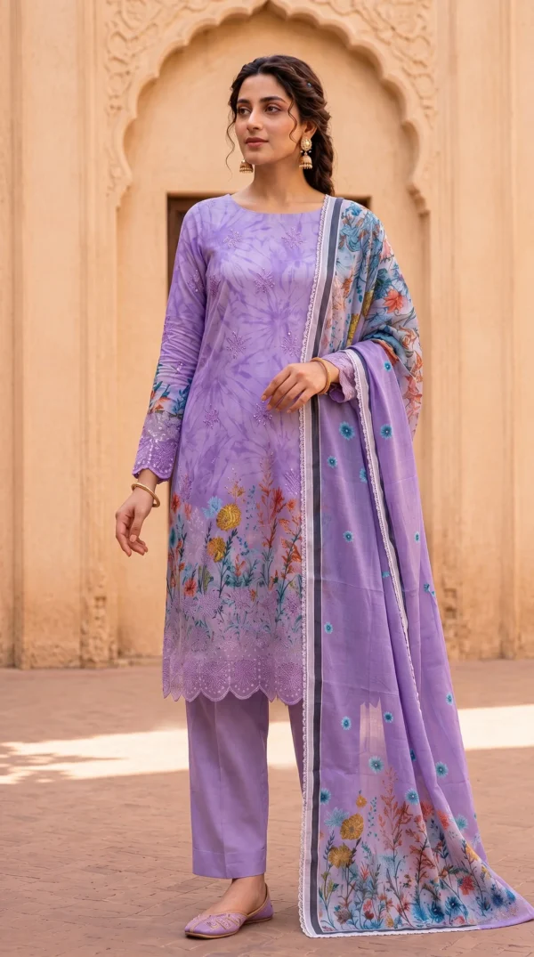 LIMELIGHT by ChicZiba Unstitched Lawn 3-Piece Suit – Vol 19, Design 09