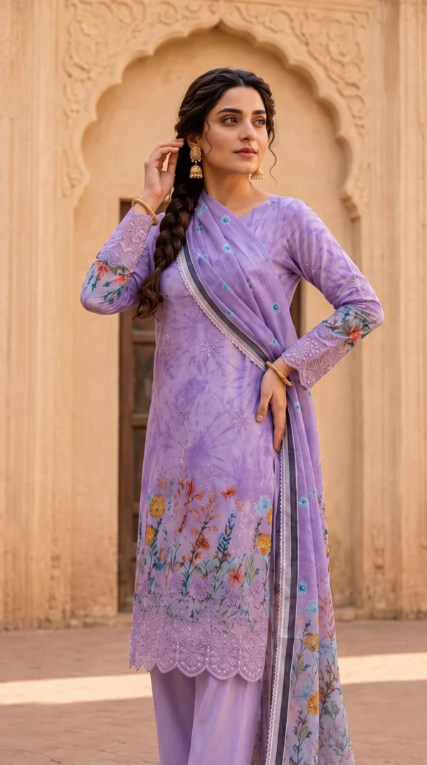 LIMELIGHT by ChicZiba Unstitched Lawn 3-Piece Suit – Vol 19, Design 09