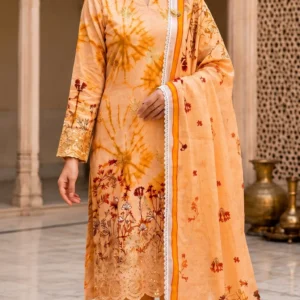 LIMELIGHT by ChicZiba Unstitched Lawn 3-Piece Suit – Amber Sunburst