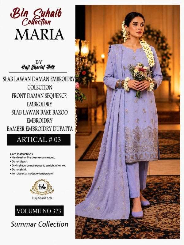 ChicZiba Bin Suhaib Maria Collection – Article 03, Vol 373 (Unstitched)