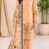 LIMELIGHT by ChicZiba Unstitched Lawn 3-Piece Suit – Peach Blossom