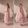 32 Flore blush mist printed lawn suit – lattice and floral spray print detail