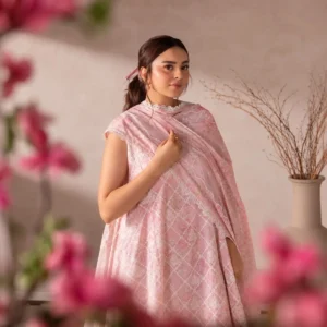 ChicZiba Flore Blush Pink Chikankari 3-Piece Suit