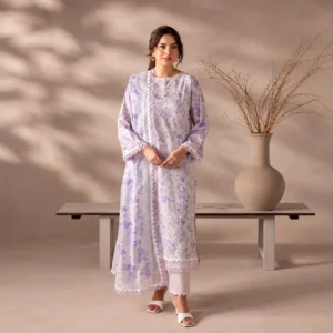 ChicZiba Flore Lavender Mist Chikankari 3-Piece Suit