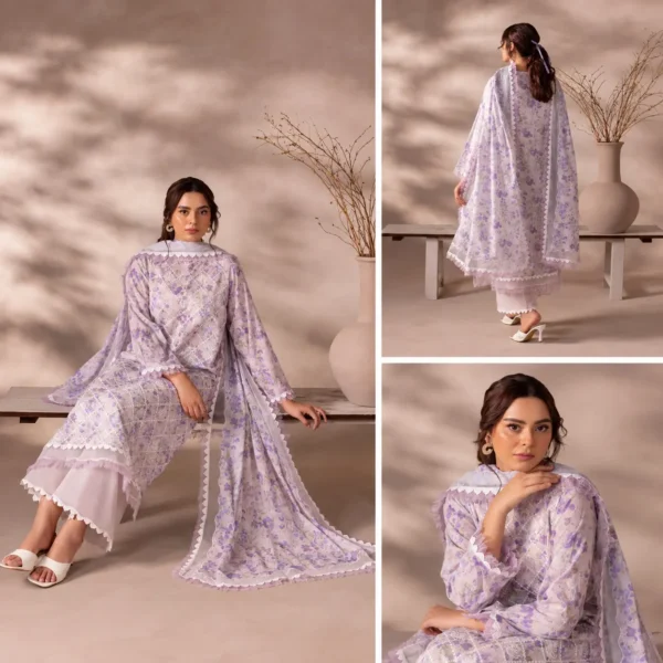 36 ChicZiba Flore Lavender Mist Chikankari 3-Piece Suit