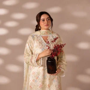 42 ChicZiba Flore Ivory Cream Bloom Chikankari 3-Piece Suit