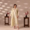 ChicZiba Flore Ivory Cream Bloom Chikankari 3-Piece Suit