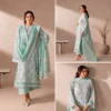 45 ChicZiba Flore Mint Green Floral Chikankari 3-Piece Suit