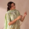 Flore lime green chikankari suit – 3-piece unstitched embroidered ensemble