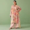 Sunset Rose Embroidered Lawn Ensemble full three-piece look by ChicZiba