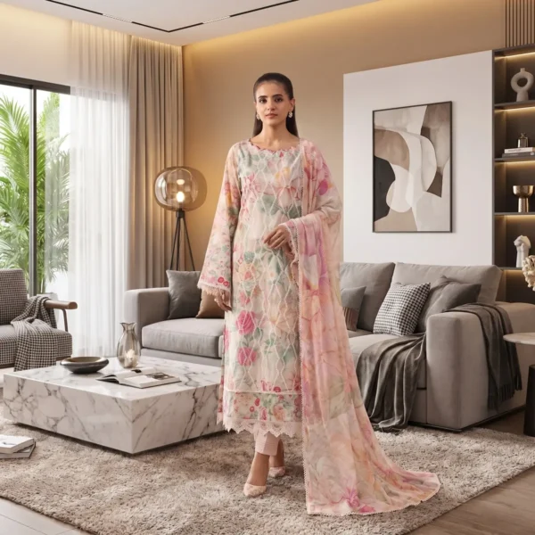 Create_modern_living_room_backgr…_2K_202609072003 - Copy Blush Petal organza voile dupatta close-up showing lace edging