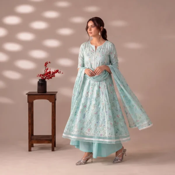 Divide_picture_into_three_2K_202609081728 Flore ice breeze printed lawn suit – 3-piece unstitched summer ensemble
