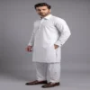 White shalwar kameez for men in Egyptian cotton - side view