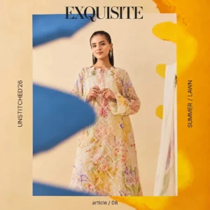 Exquisite buttercup floral lawn suit – watercolor floral print detail