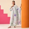 Mint Iris Embroidered Lawn Ensemble full three-piece look by ChicZiba