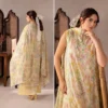 Flore pastel bloom chikankari suit – 3-piece unstitched pastel ensemble