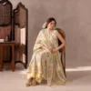 Flore pastel bloom chikankari suit – diamond lattice embroidery detail